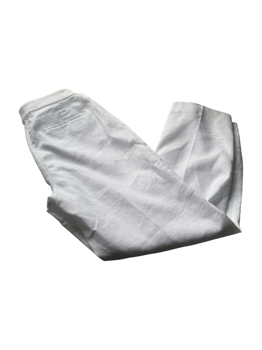 J.Crew Kate Straight-Leg Pant Stretch Linen Blend White 4 - Picture 9 of 10
